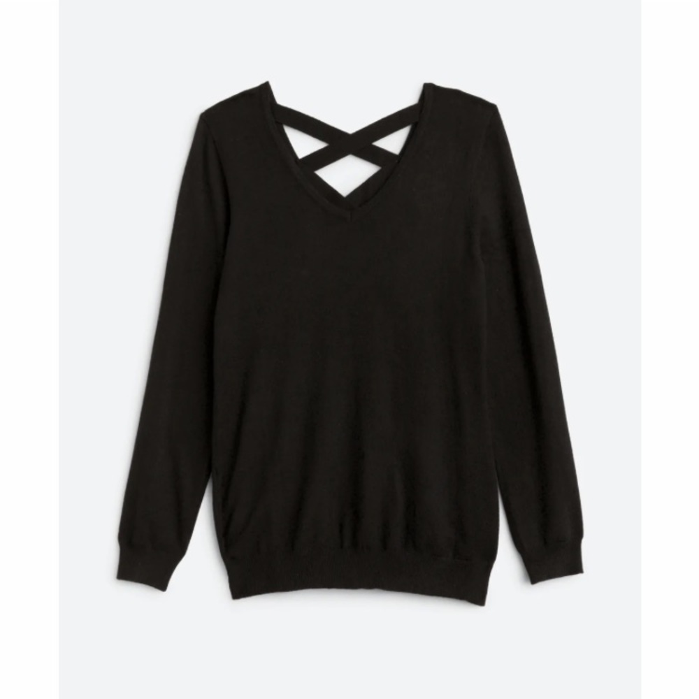 Love Ellie Mia Back Detail Pullover Black Sweater Medium